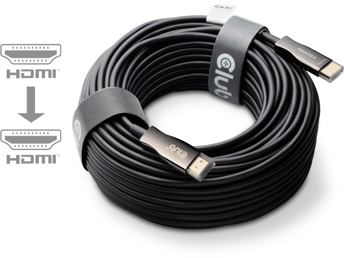 Club 3D Ultra Hoge Snelheid AOC Kabel 4K120Hz/8K60Hz Unidirectioneel M/M 100m