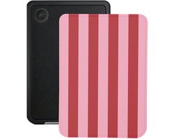 Lunso Convient pour étui Kobo Clara BW / Clara Colour (6 pouces) - Housse Sleep Vegan Saffiano Cuir - Candy Floss