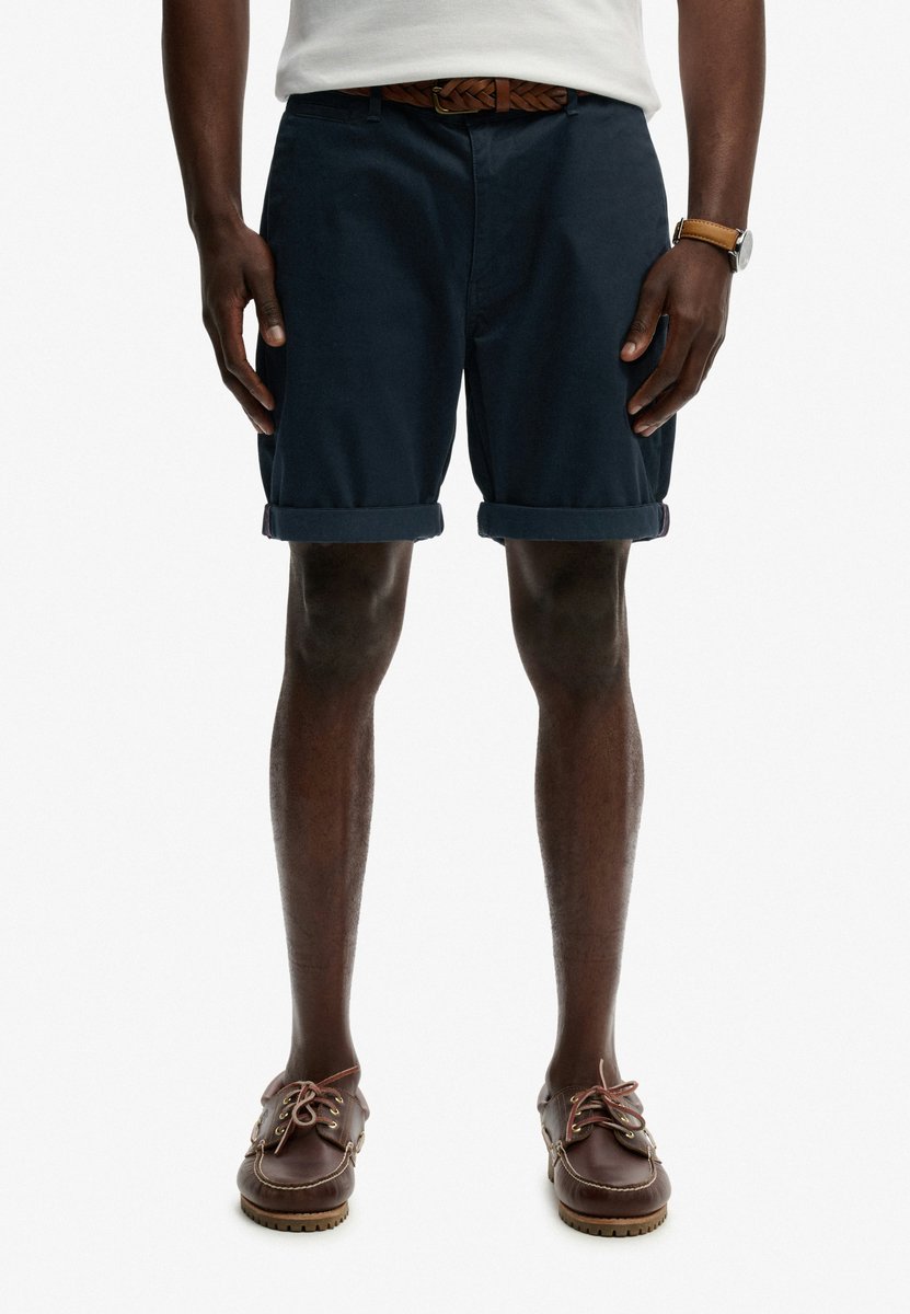 Superdry Premium Regular Chino Shorts Heren Korte broeken Marineblauw