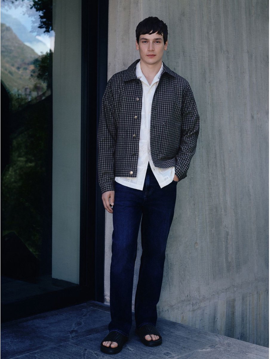 Next - Heren - Gingham-shacket - Blauw