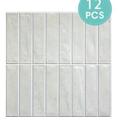 Zelfklevende Metro Tegels - 3D Mozaïek - Geschikt Voor Keuken En Badkamer 5 Stuks Wit Marmerlook