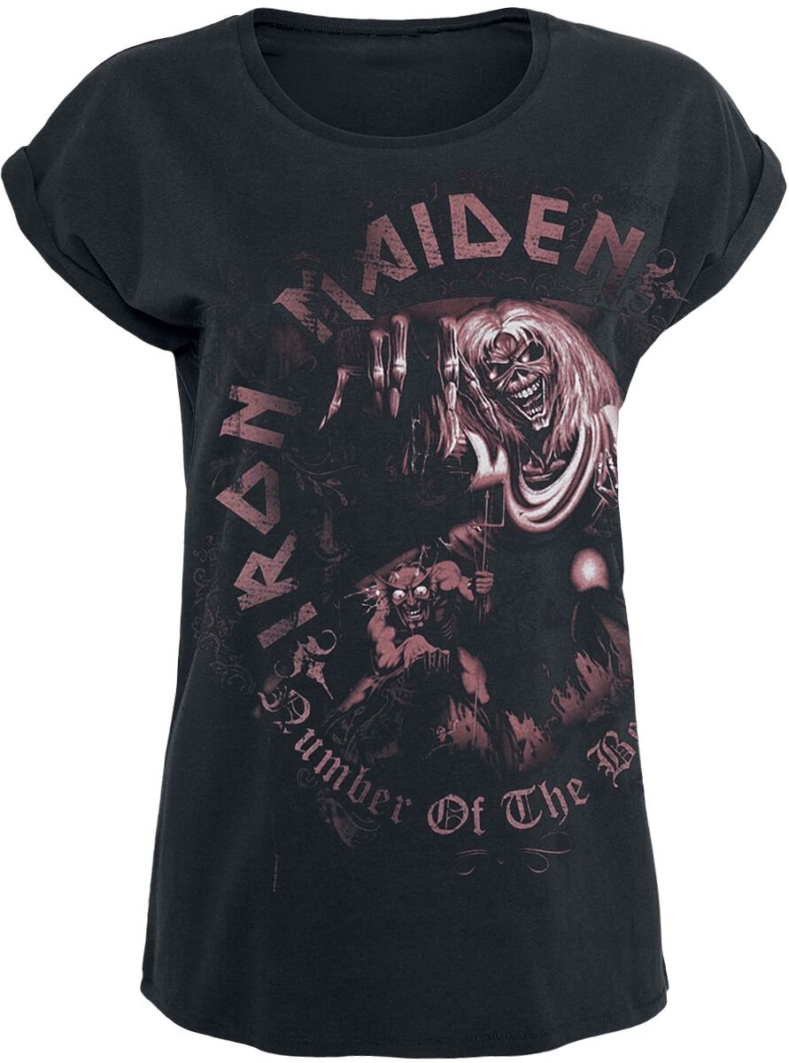 Iron Maiden Number Of The Beast Dames T-shirt - zwart/used look - 3XL