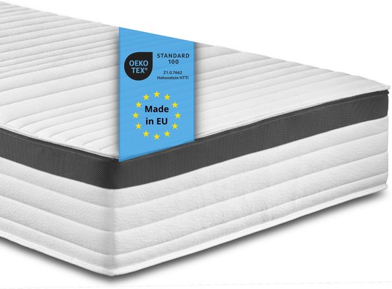 FDM HOME PLUS Matras 80x200 cm Dubbelzijdig Pocketvering Matras Hardheidsgraad H3 H4 Kokosnoot 17 cm Hoog 7 Comfortzones met Hypoallergene Wasbare Premium Tijk Oeko-Tex Standard 100
