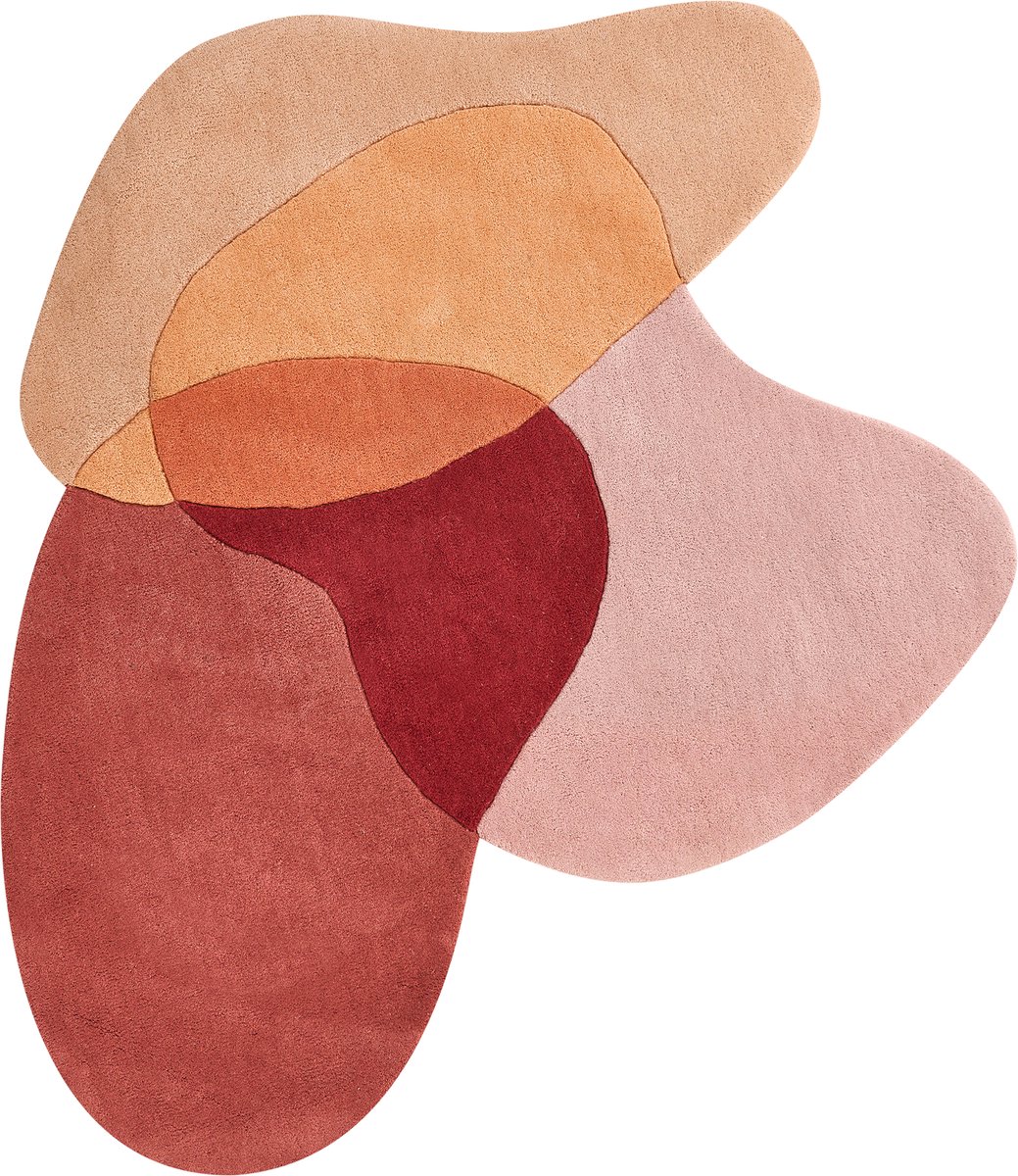 SINJUWI - Vloerkleed - Rood - 140 x 140 cm - Wol