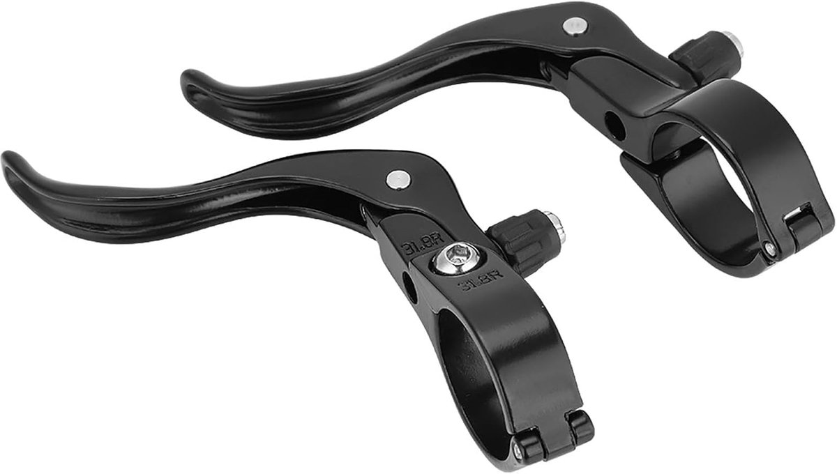Fietsremhendels - Racefiets Onderdelen - Veilig Fietsen - Lichtgewicht Aluminium - 31.8mm Stuur - Zwart
