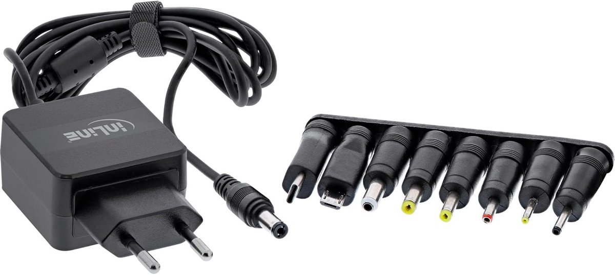 Universele Stekkervoeding - Adapter Voeding - Apparaten Laden - 8 Wisselstekkers Inclusief - 5V 15W 3A - Zwart