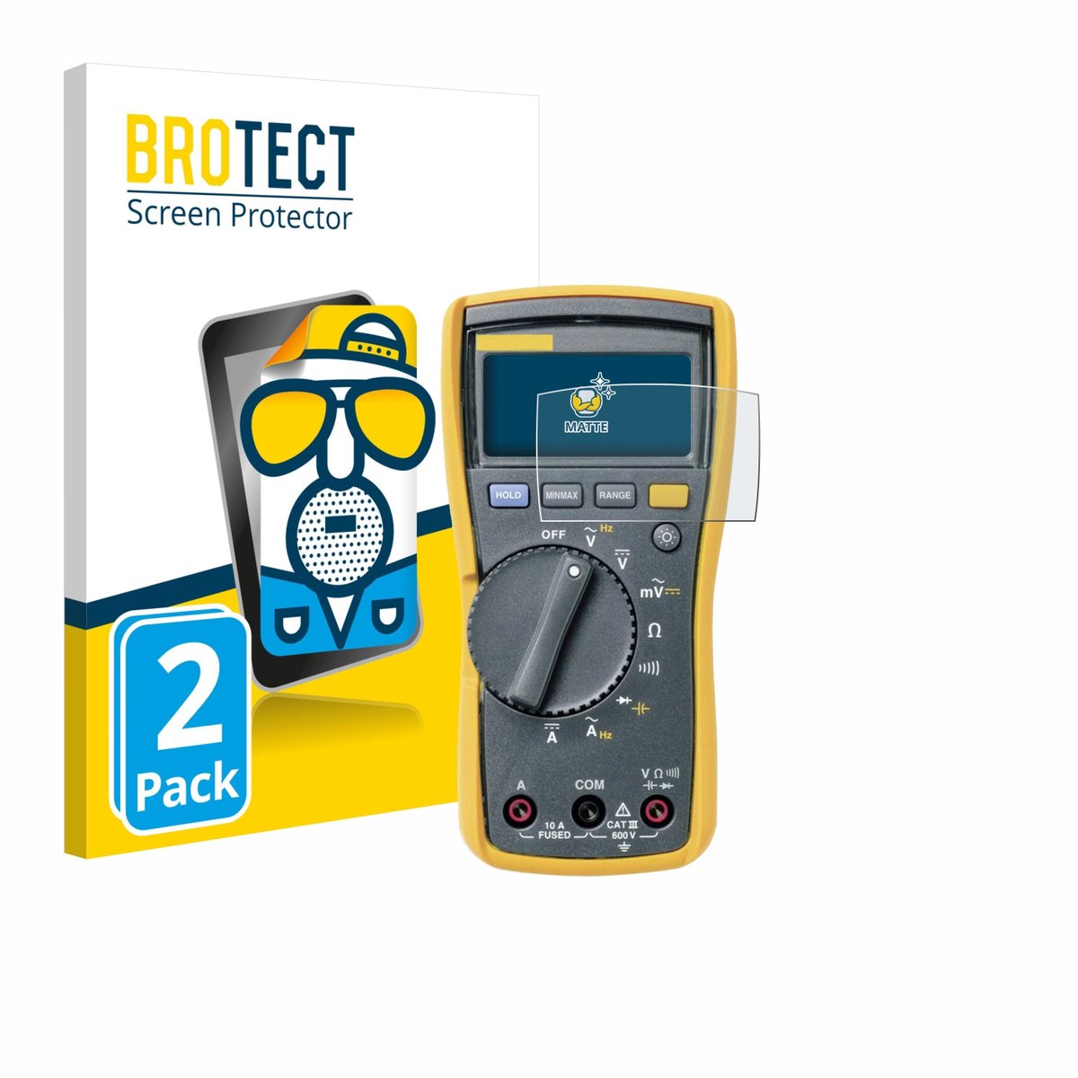 BROTECT - Screenprotector voor Fluke MultiMeter 113 - Folie Beschermfolie matte 2 Stuks