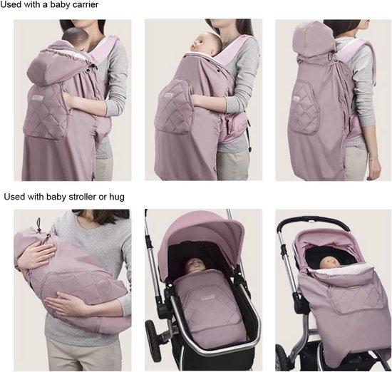 Baby Draaghoes - Winter Baby Cover - Buiten Bescherming - Waterdicht Materiaal - Universele Pasvorm - Khaki — afbeelding 5