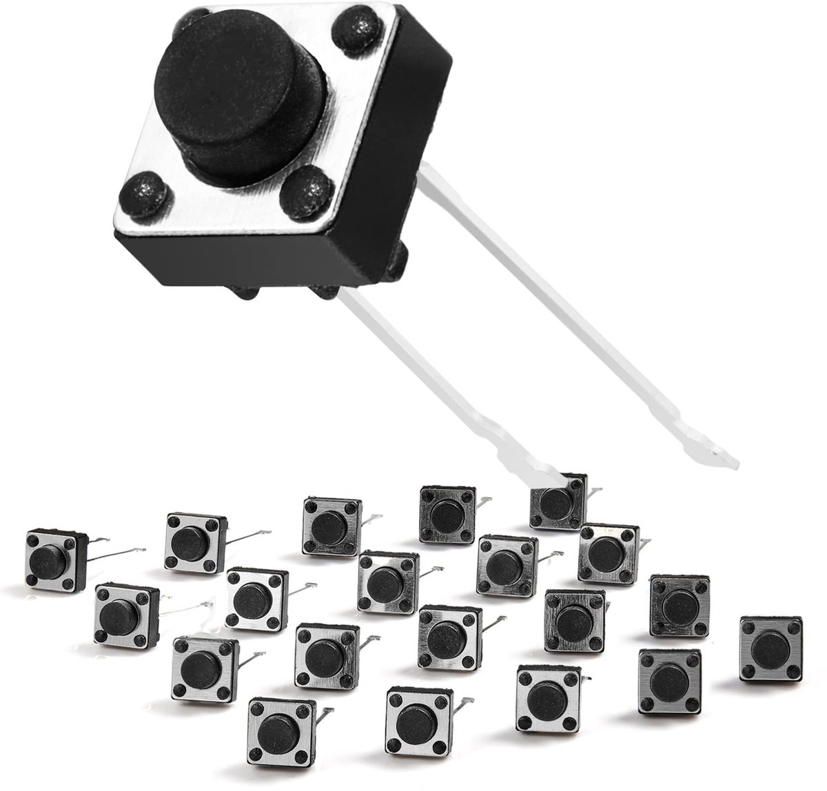 Momentane Drukknop - Tact Switch - Elektronica Projecten - Compact 6x6x5mm - 20 Stuks