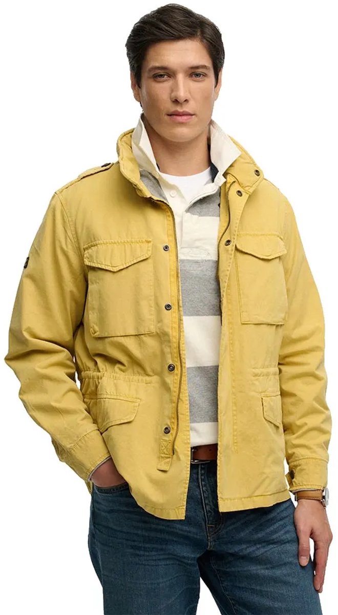 Superdry Cotton M65 Jas 2XL Man Geel