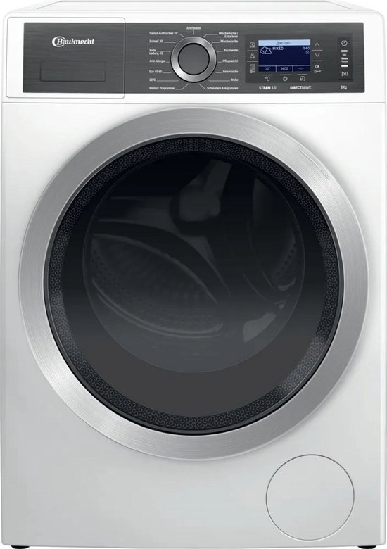 Bauknecht B6 88 SILENCE DE Wasmachine | 8 kg | 1400 tpm | Load Detect | Steam Hygiene | Stop & Add | Wit | Energielabel A