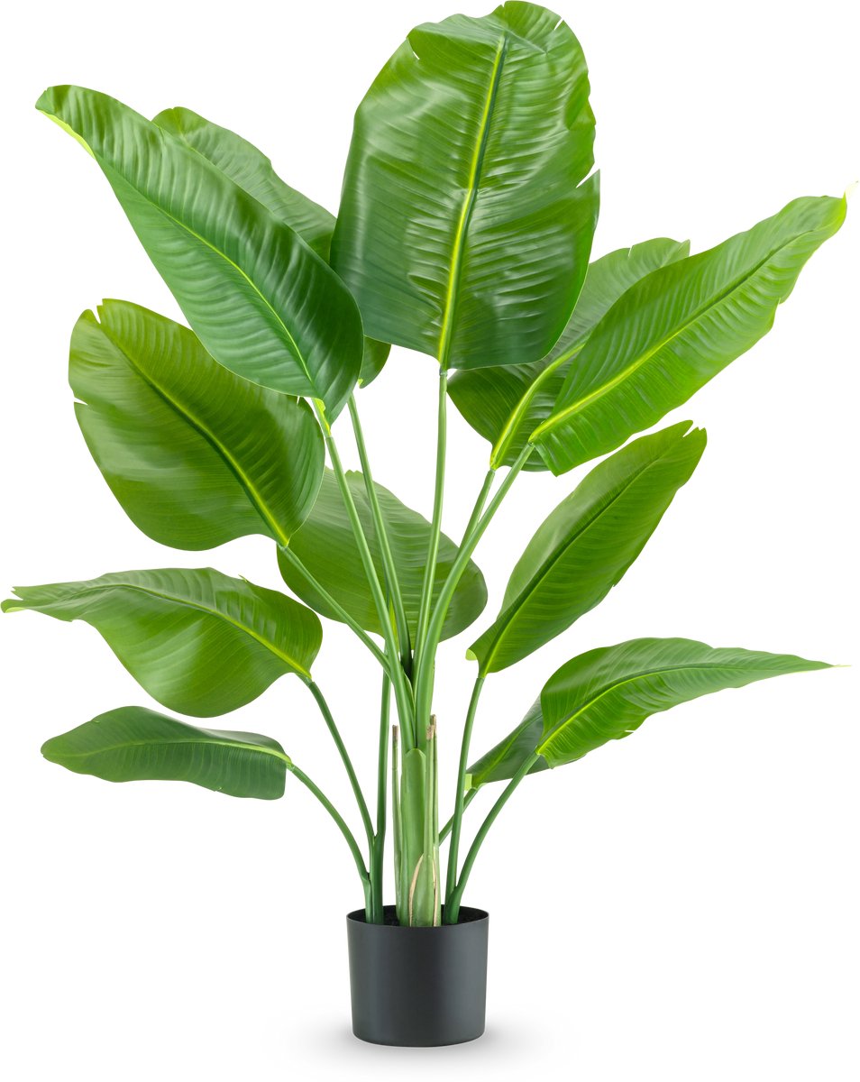 Easyplants | Kunstplant Strelitzia Real Touch Deluxe 120 cm | Zijde | Strelitzia | Groen