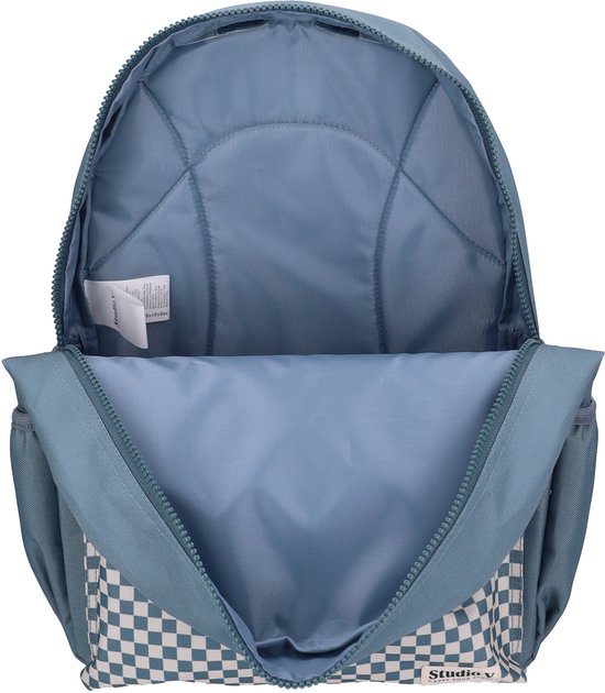 Studio V Double Check - Rugzak - Gevoerd - 13,6 liter - 39 x 29 x 12 cm - Geruit - Blauw