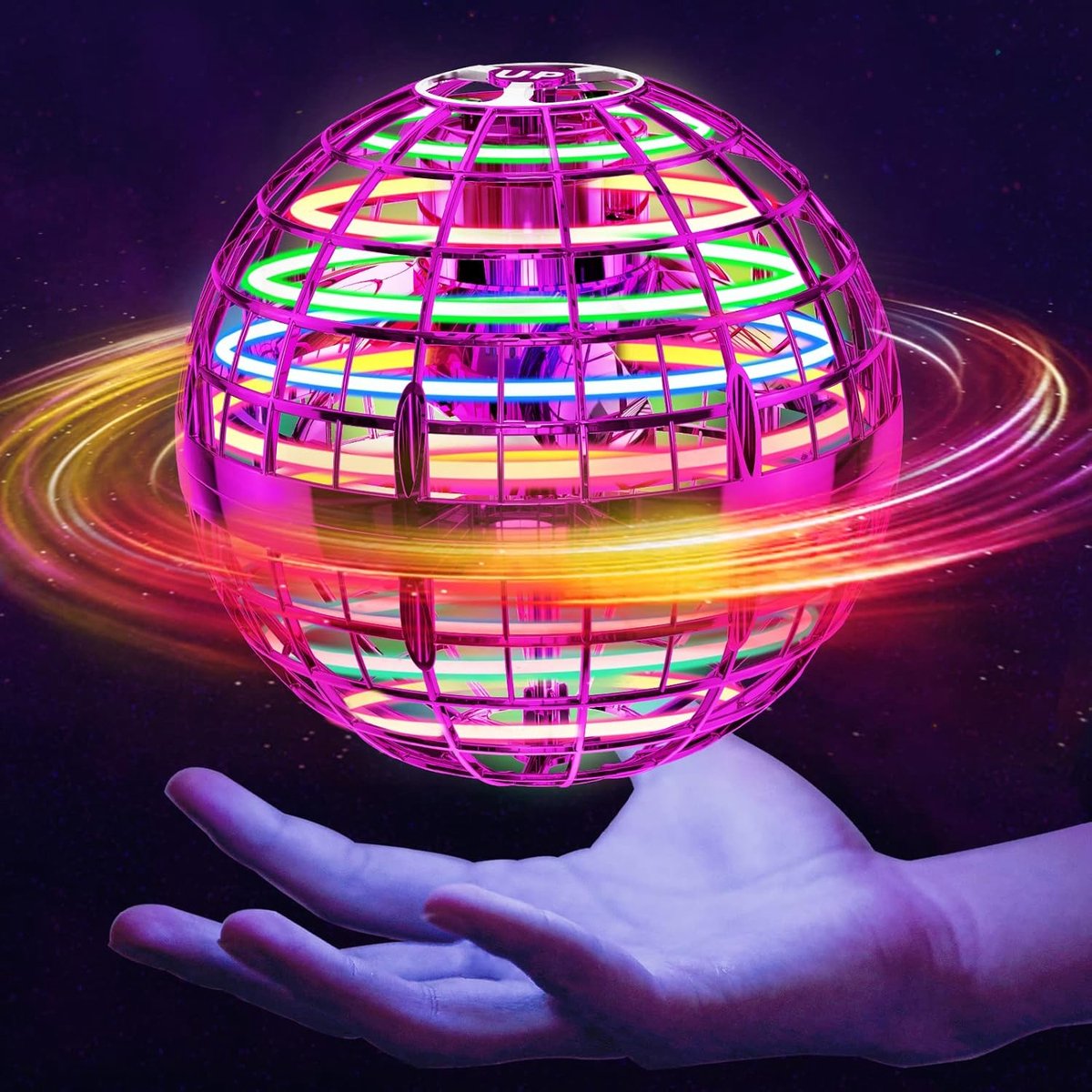 Vliegende Orb Bal Speelgoed - Hover Galaxy Bal met Zwevende Nevel - Handbediende Boemerang Spinner met RGB-LED Verlichting - Magisch Ruimte UFO Speelgoed - Mini Drone voor Kinderen en Volwassenen - Geschikt voor Binnen en Buiten