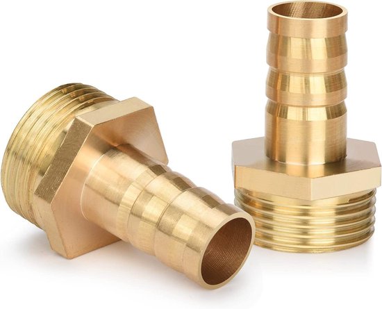 Messing tuinslangkoppeling 3/4 inch naar 1/2 inch met tule aansluiting - Robuuste messing broekstuk voor de tuinslang - Ideaal voor bewateringssystemen