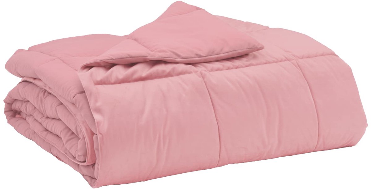 vidaXL - Volledig - Jaar - Dekbed - Gekwilt - Roze - 155 - x - 200 - cm - Microvezel