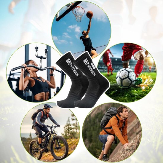 6 paar antislip sportsokken voor dames en heren, ademend en geschikt voor voetbal, basketbal, tennis, yoga en trekking. Maten 38-46. — afbeelding 3