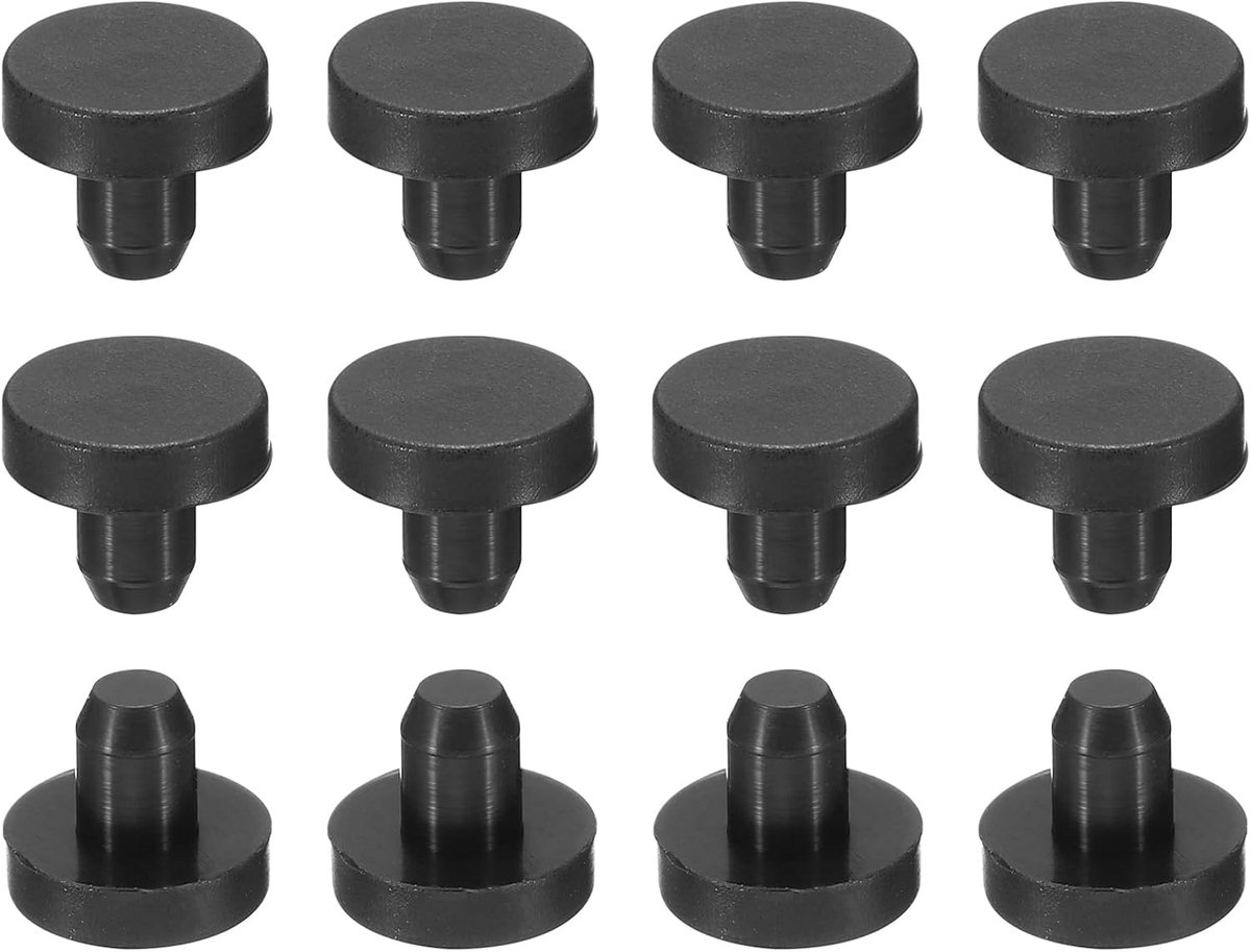 Glazen Tafel Bumpers - Zwart Rubberen Meubel Buffers met Pin - Antislip en Schokabsorberend - Zachte Siliconen Beschermers - 12 stuks - van Imperatoris