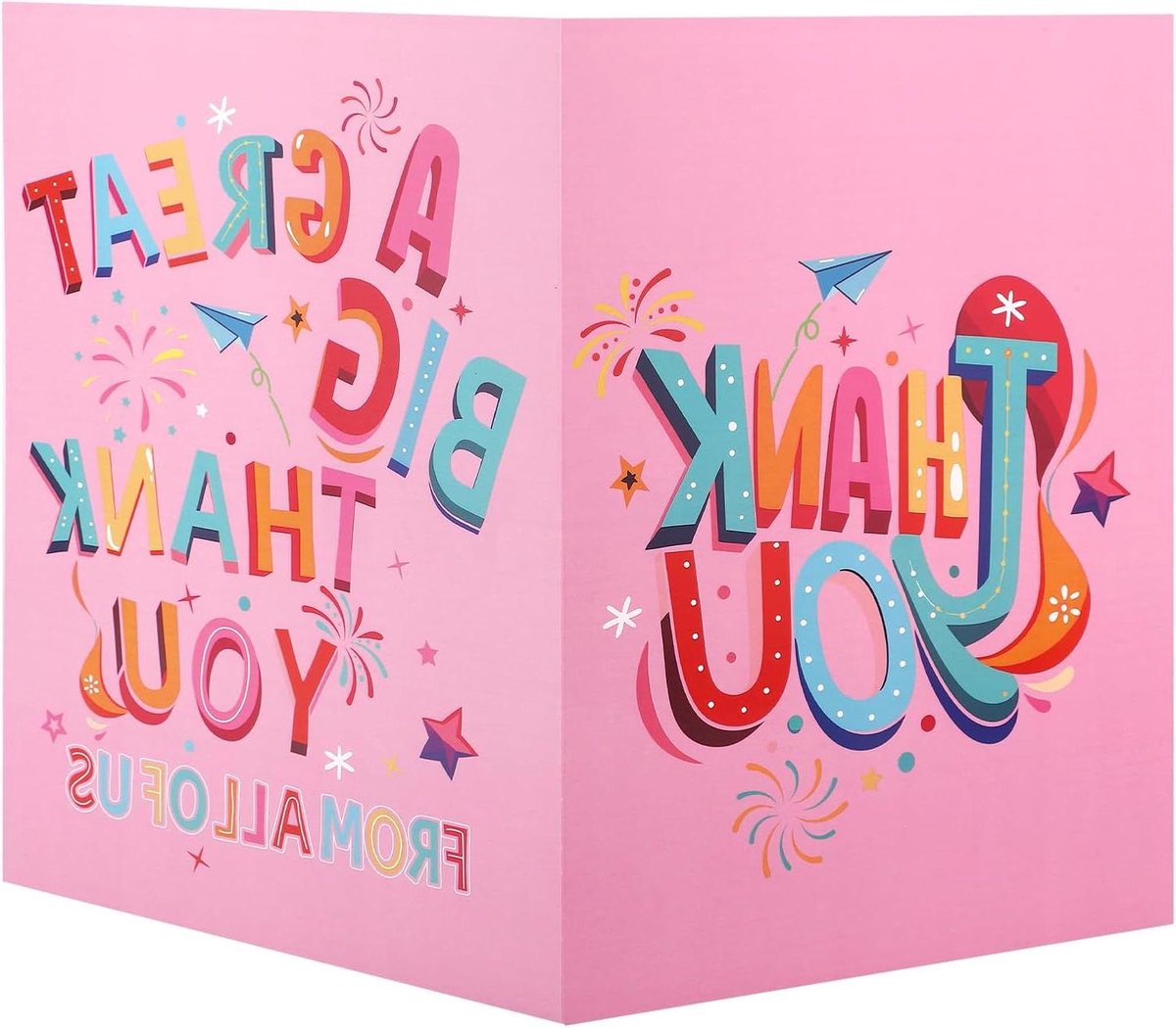 Grote Bedankkaart 40x27cm - Gigantische Bedankbetuigingen voor Leraren en Vrienden met Envelop - Dankjewel Kaart voor Baas - Prachtige Grote Kaart met Tekstuele Verrassing