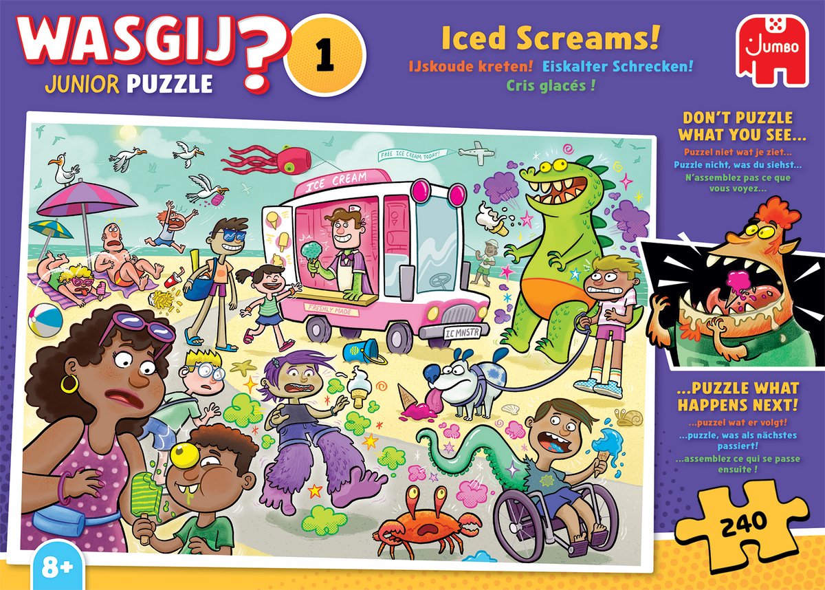 Wasgij Junior - IJskoude kreten! - 240 stukjes - Legpuzzel voor kinderen — afbeelding 4