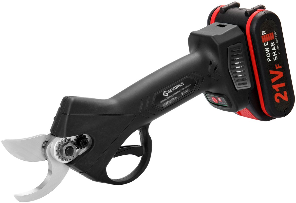 Elektrische Snoeischaar – 21V – Draadloos Takkenknippen – 2× Batterijen – Tuin & Fruitbomen
