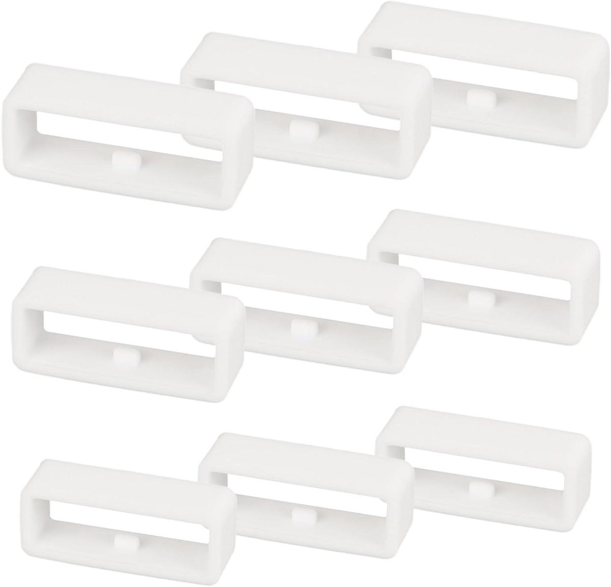 Allecto- Horlogebandlussen - Siliconen - Vervangend - Wit - Horlogebandhouder - 9st - Geschikt voor - 18-20-22 mm - Meeste Horloges