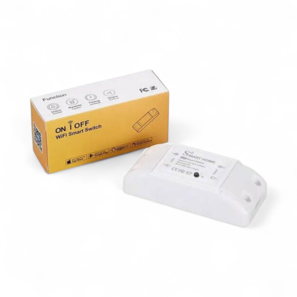 Smart Switch | Schakelaar | Wifi | App bediening | Inbouw en opbouw | 10 Amp 2200W | Google Home Alexa | Wit