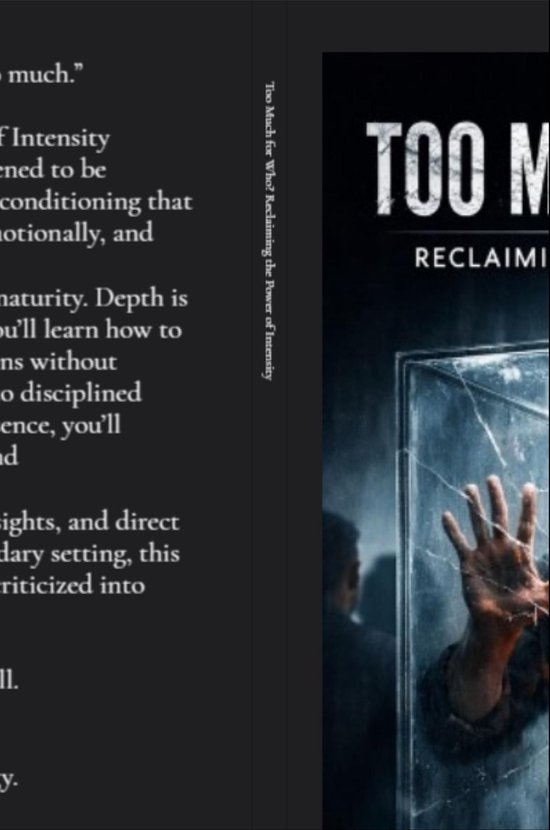 Too Much for Who? Reclaiming the Power of Intensity - cover