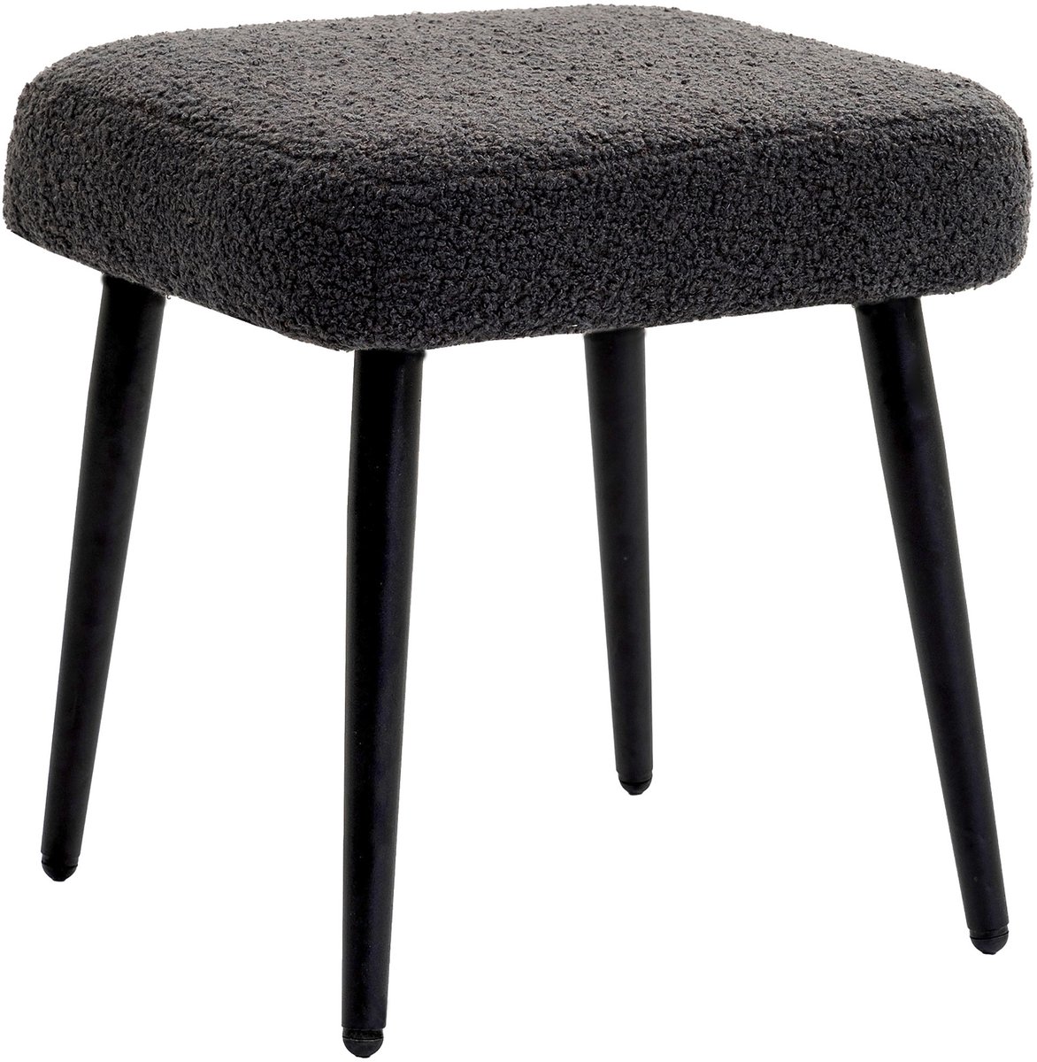 REDOM Vierkante Zitkruk En Voetenbank - Zachte Bekleding - Voor Woonkamer Of Slaapkamer - Polyester - Donkergrijs - 42 X 42 X 47 Cm