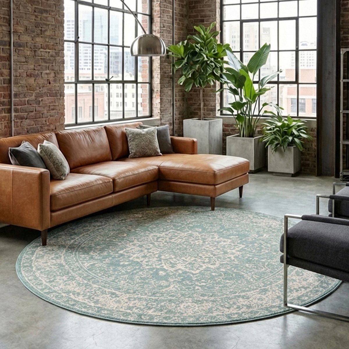 Fraai Rond vintage vloerkleed - Wonder Oriental Groen - Ø 100cm