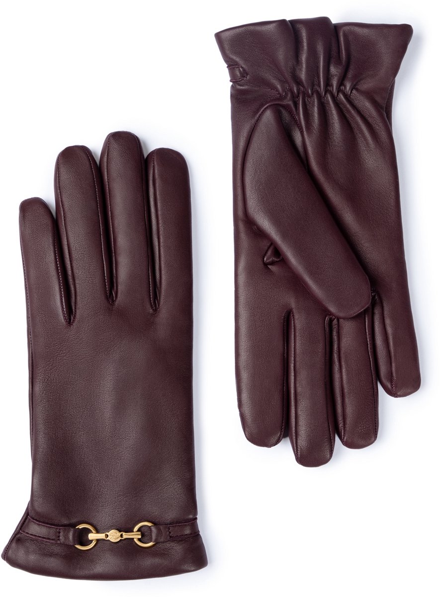 Isabel Bernard Honoré Marcelia Bordeaux Red goatskin leather gloves - Rood