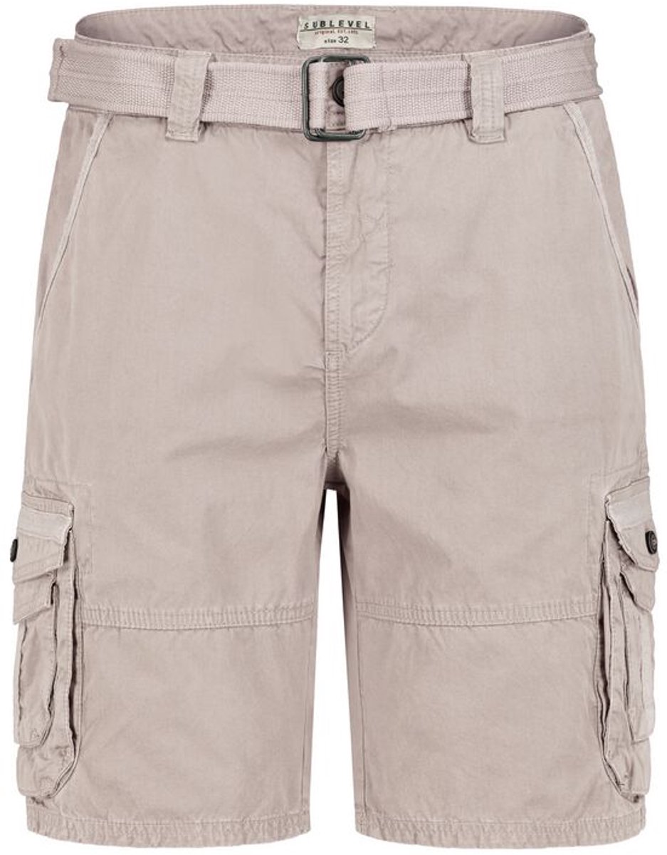 Sublevel Mens Cargo Bermuda Heren Shorts - beige - 32