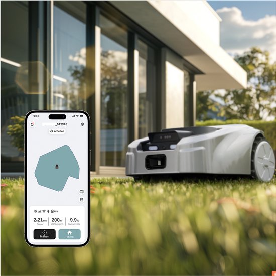 Robotmaaier 2500 m² met GPS-diefstalbeveiliging, Perimeter-vrij, Automatisch opladen, 4G/WiFi/Bluetooth bediening