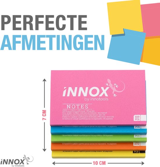 Innox Notes iNNOX Elektrostatische Moderatiekaarten 20x10 cm - Sticky Notes zonder ...