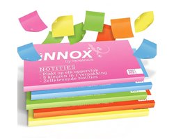 iNNOX Elektrostatische Moderatiekaarten 20x10 cm - Sticky Notes zonder Lijm - Herbruikbare Notitiekaarten voor Whiteboard, Muur & Presentaties - Kleurrijk - 500 Vellen