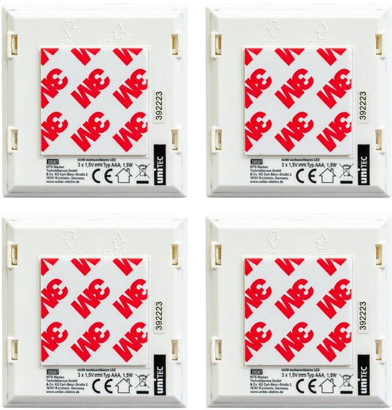 Unitec 4x Set LED Nachtlicht met Knop Kast Meubel Keuken Onderbouw Kleeflamp Licht van Merkloos — afbeelding 2