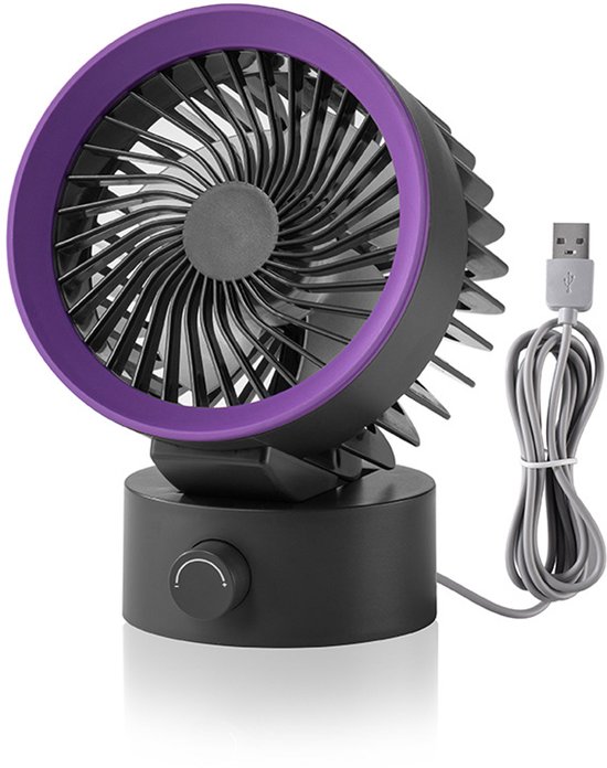 USB Bureauventilator Compact Mini Ventilator Stil Traploos Instelbaar Krachtige Luchtstroom USB Koeling Grijs