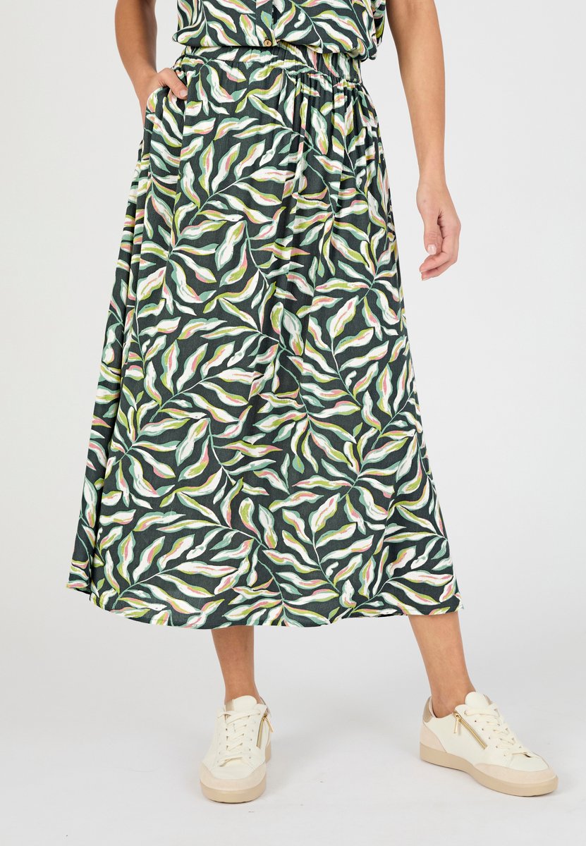 Damart - Rok pull-on pure viscose crêpe Lenzing(TM) EcoVero(TM) - Dames - Groen - XL