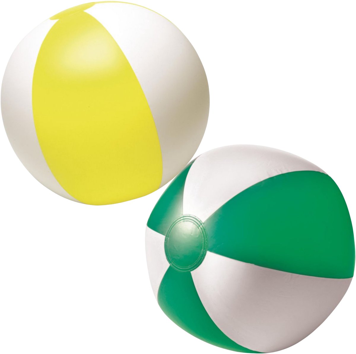Impression Strandbal - opblaasbaar - zwembad speelgoed - geel / groen set - D26 cm