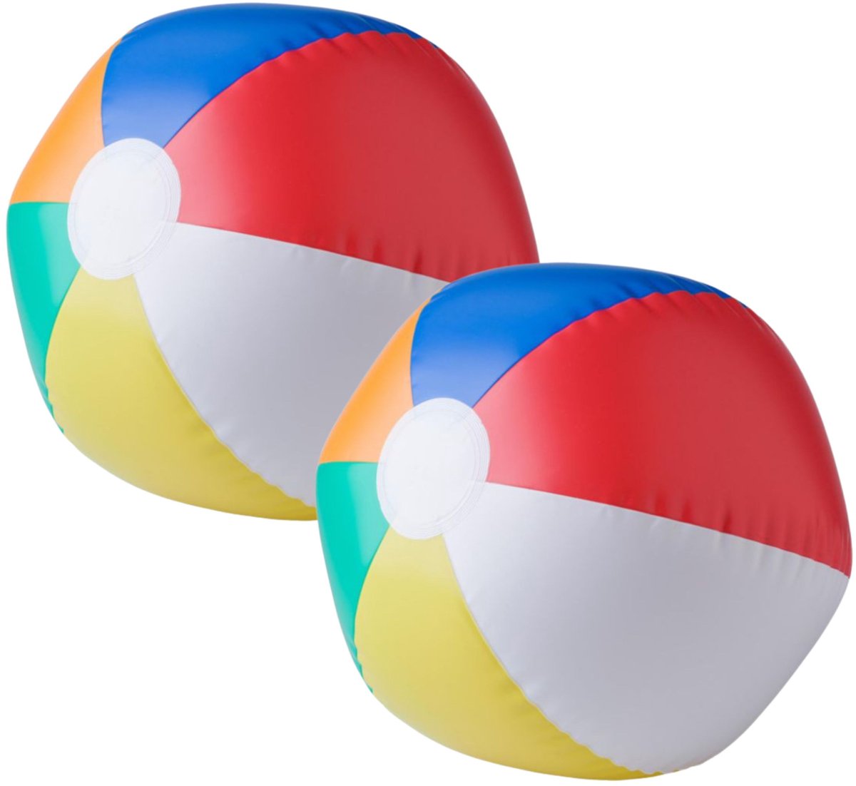 Impression Strandbal - 2x - opblaasbaar - zwembad speelgoed - gekleurd - D26 cm