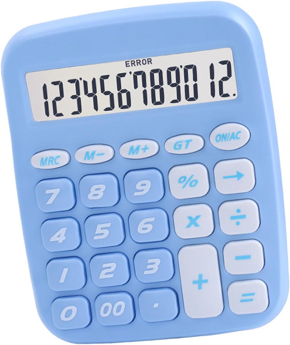 Basis Rekenmachine - Eenvoudige Calculator - Klas Gebruik - Groot Display - Compact Formaat