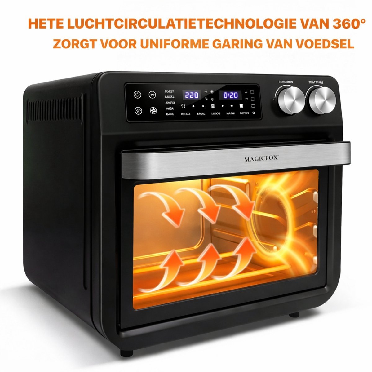 25L Elektrische Heteluchtfriteuse-10 In 1 Heteluchtfriteuse-toasten,bakken-grillen-dehydrateren- rotisserie etc. — afbeelding 3
