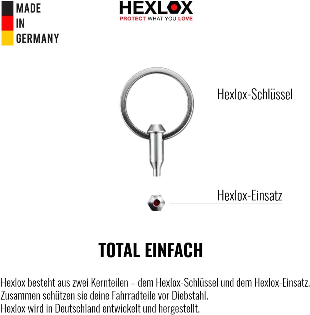 Zadel Beveiliging - Anti Diefstal Set - Fiets Beschermen - Unieke Sleutelcode - 6 mm Inzetstuk - Zilver
