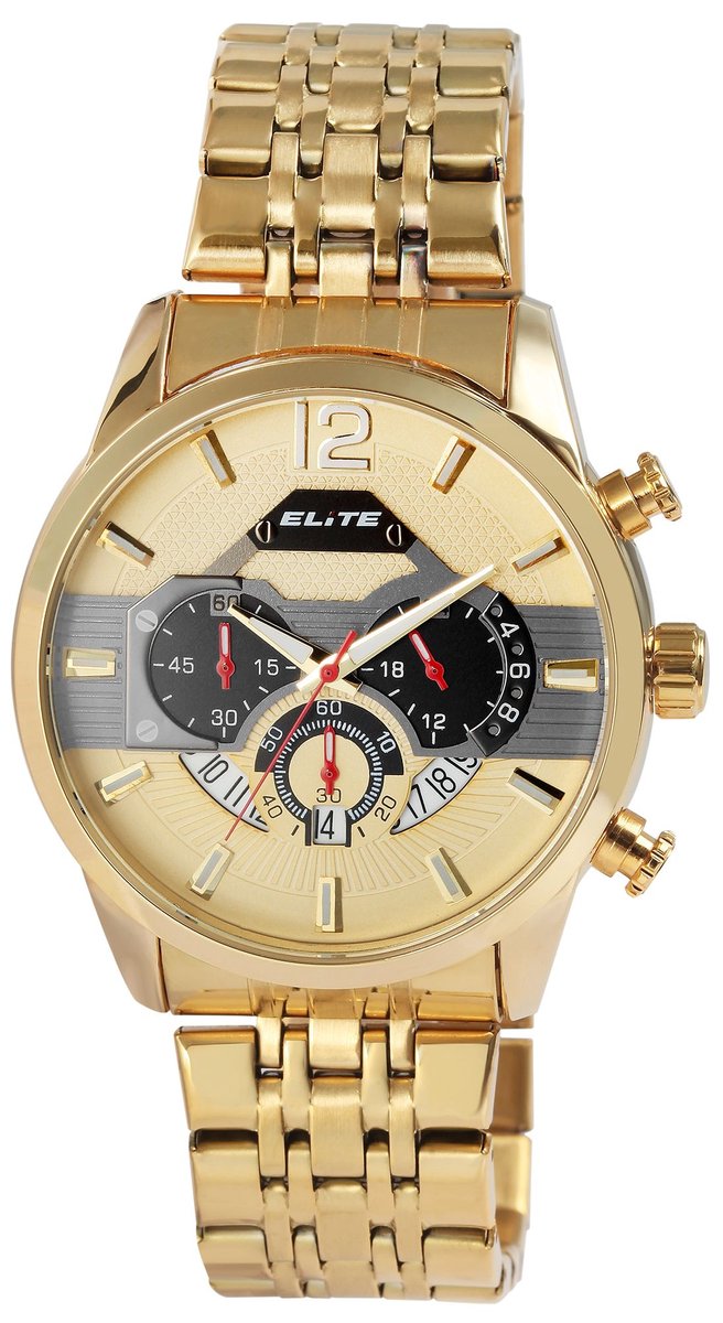 Elite Herenhorloge van roestvrij staal 2800085 ELITE heren chronograaf met roestvrijstalen band