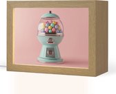 Tafellamp 20x15 cm - LED lamp - Kauwgom - Retro - Snoep - Roze - Decoratieve tafellampen - Dimbaar - Tafellampje slaapkamer - Woonkamer binnen
