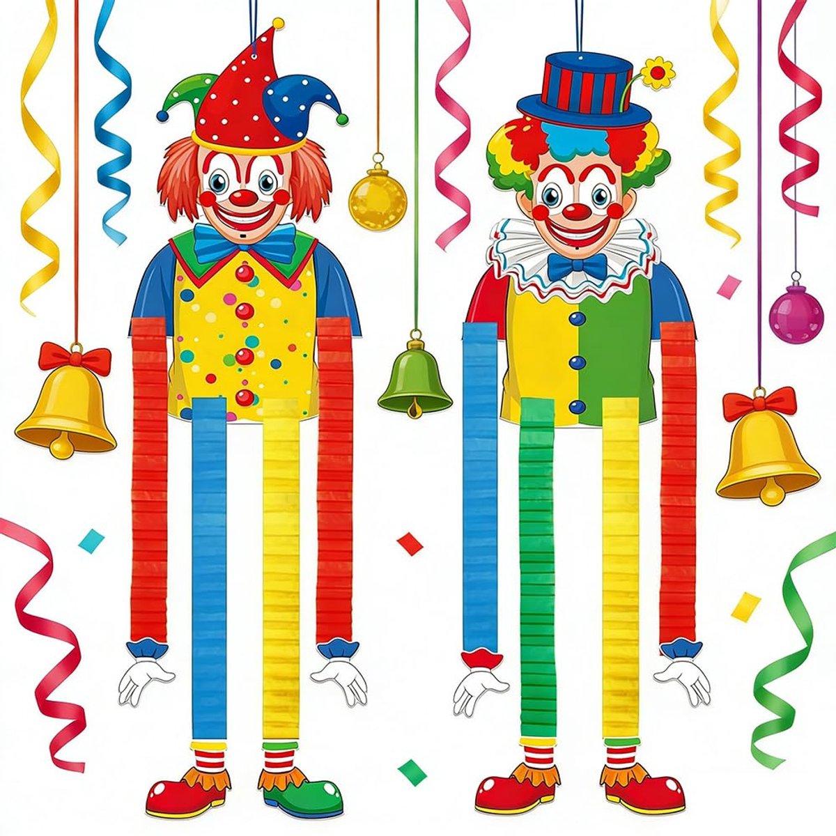 Clowndecoratie - Feestelijke Clownbanners - 90 x 28 cm