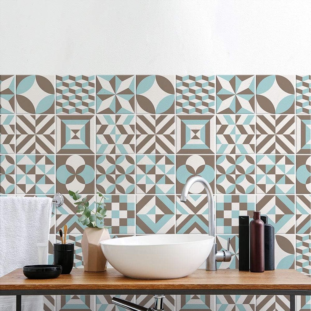 Zelfklevende Tegelstickers 15x15cm - Badkamer en Keuken Wandtegels