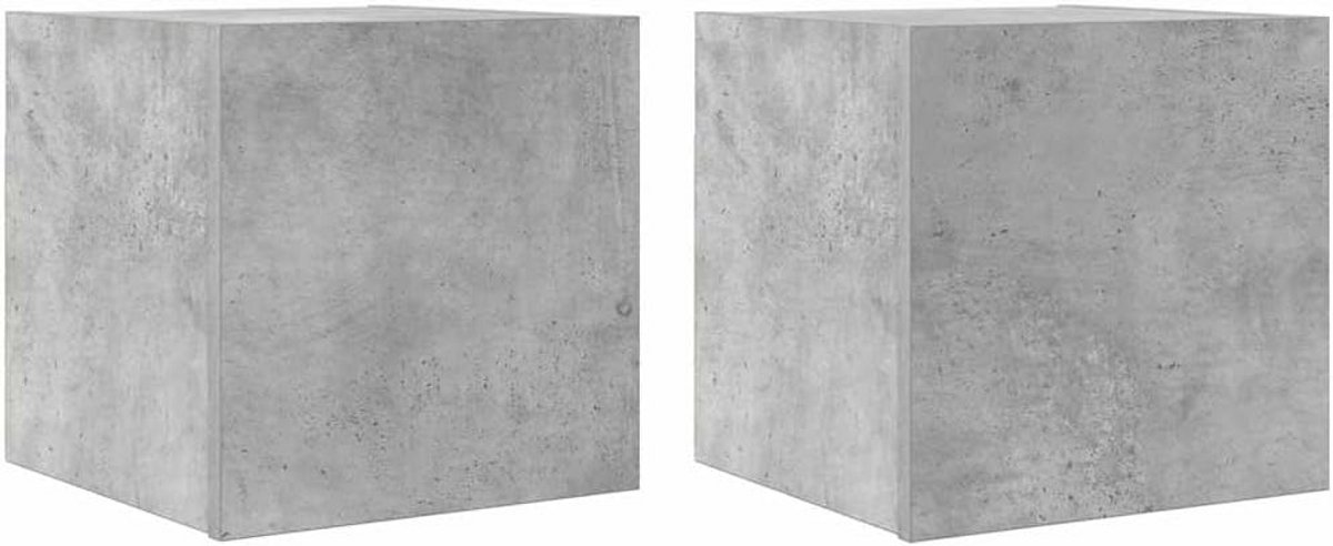 Wandmeubel voor TV 2 Stuks Beton Grijs
