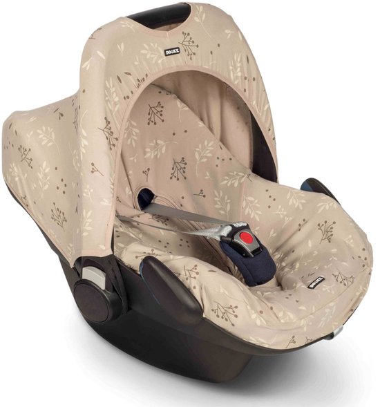 Dooky Seat Cover 0+ Autostoelhoes Romantic Leaves Beige - Universele Autostoelhoes Maxi Cosi CabrioFix, Maxi Cosi hoes Pebble, Maxicosi hoes, Cybex en meer - Autostoelhoes Baby Universeel