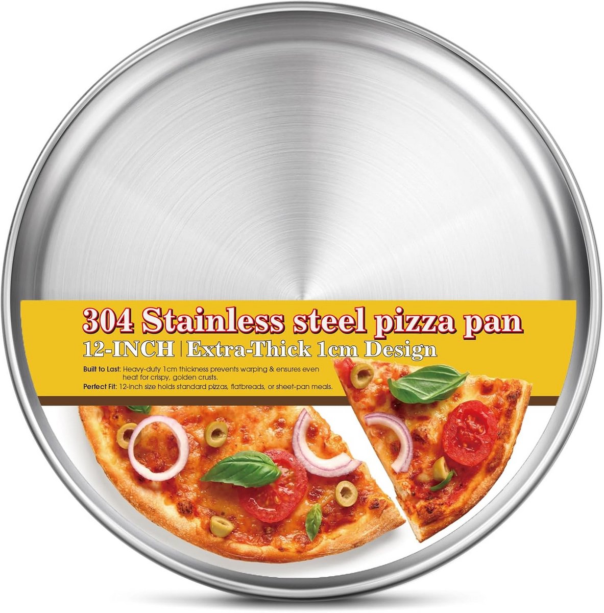 Ronde Pizzapan van Roestvrij Staal voor Oven - 30 cm Vaatwasserbestendig